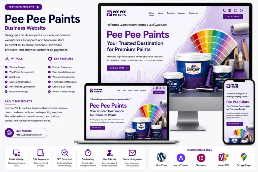 PEE PEE PAINTS| WEBSITE DEVELOPER